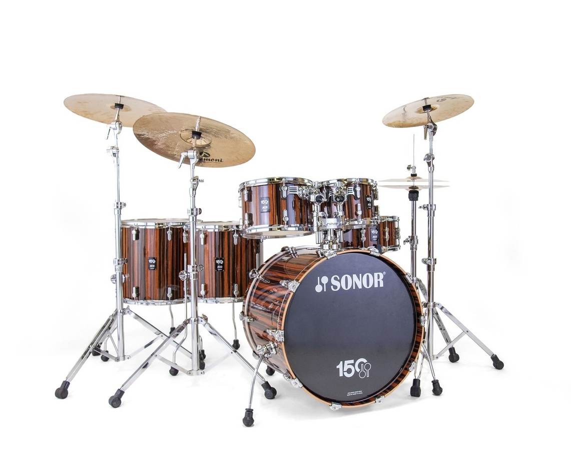 Sonor AQ2 ltd Edition, 150th Anniversary 22" Shell pack with Snare in Ebony Gloss Veneer