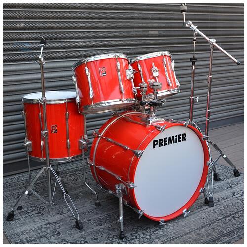 Image 1 - Premier Projector 90s Red Lacquered With Chrome Snare And Hardware 12" 13" 16" 22" - 2nd Hand