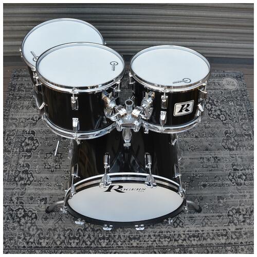 Image 15 - Rogers Usa Big R 1970s Londoner Drum Kit 12",13",16",22" In Ebony With Stands - 2nd Hand