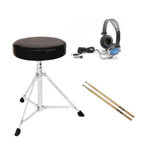 Electronic Drums Quality Essentials Pack - (stool - headphones - sticks)