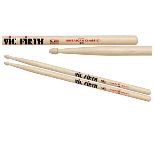 Vic Firth 5B American Classic Drumsticks - Wood Tip