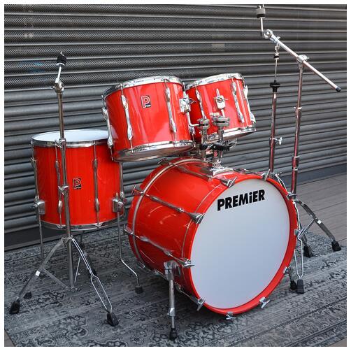 Premier Projector 90s Red Lacquered With Chrome Snare And Hardware 12" 13" 16" 22" - 2nd Hand