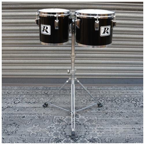 Rogers USA concert toms 8" + 10" in black with Stands - 2nd Hand