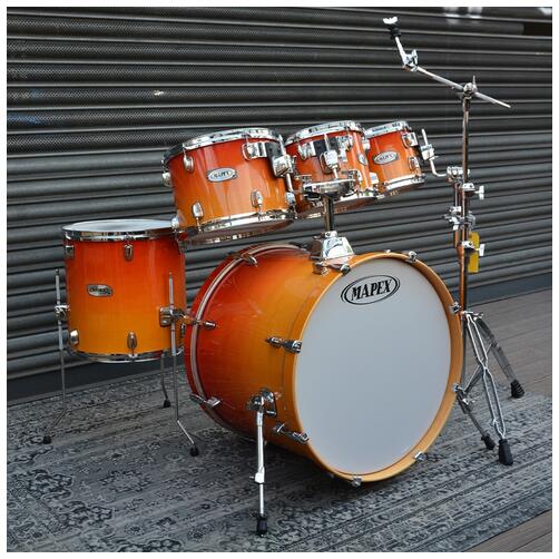 Mapex M Birch Series Shellpack 8" 10" 12" 14" floor tom 22" Sunburst Kit with Tom Stand