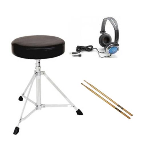 Electronic Drums Quality Essentials Pack - (stool - headphones - sticks)